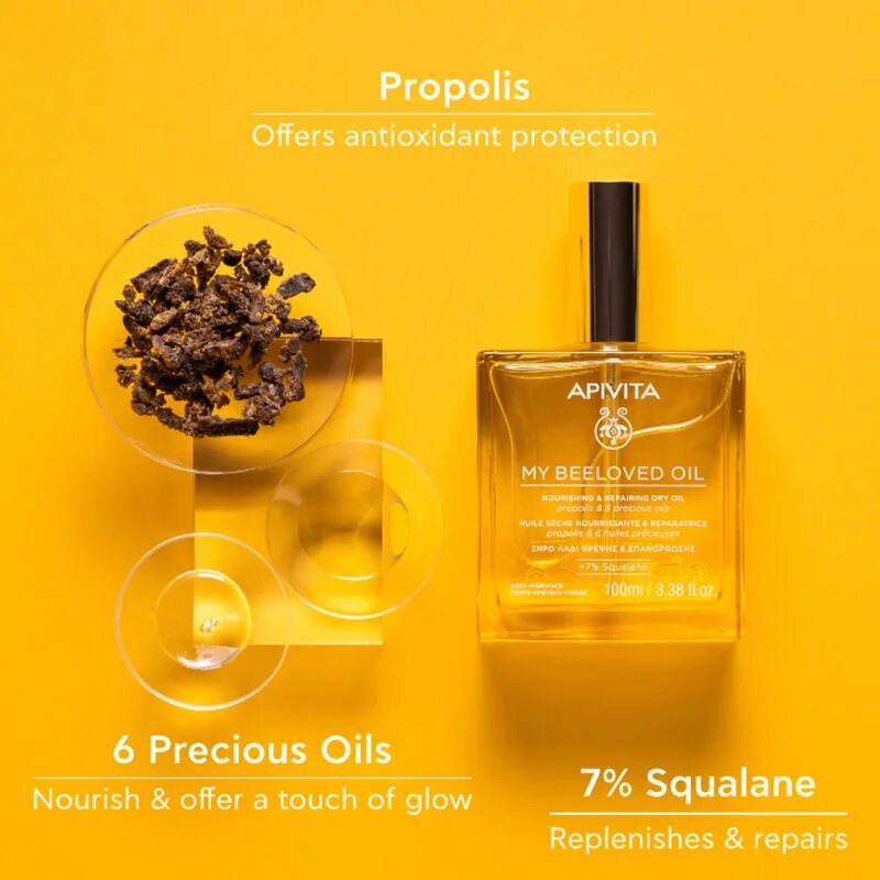 Apivita My Beeloved Oil vyživující suchý olej na obličej tělo a vlasy 100 ml