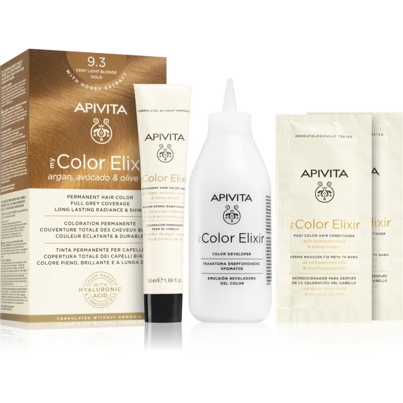 Apivita My Color Elixir barva na vlasy bez amoniaku odstín 9.3 Very Light Blonde Gold 1 ks