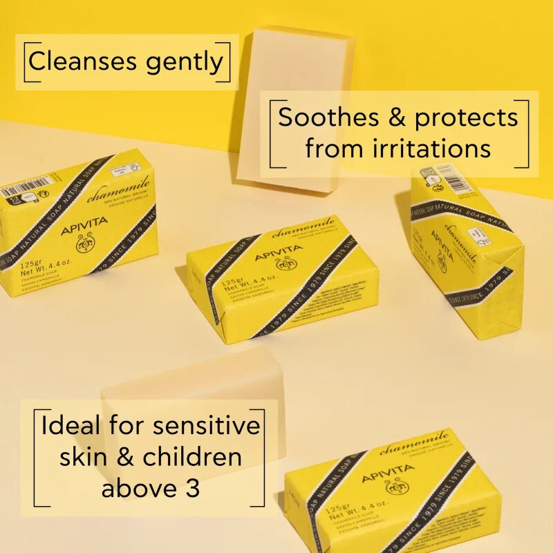 Apivita Natural Soap Chamomile čisticí tuhé mýdlo 125 g