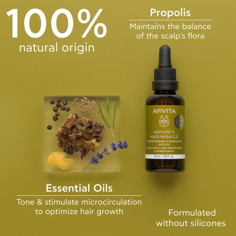 Apivita Nature's Hair Miracle Strengthening Hair Oil olej pro posílení vlasů 50 ml