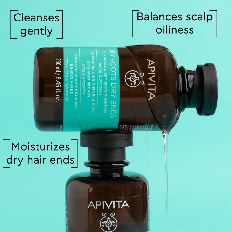 Apivita Oily Roots & Dry Ends sada pro mastnou vlasovou pokožku a suché konečky