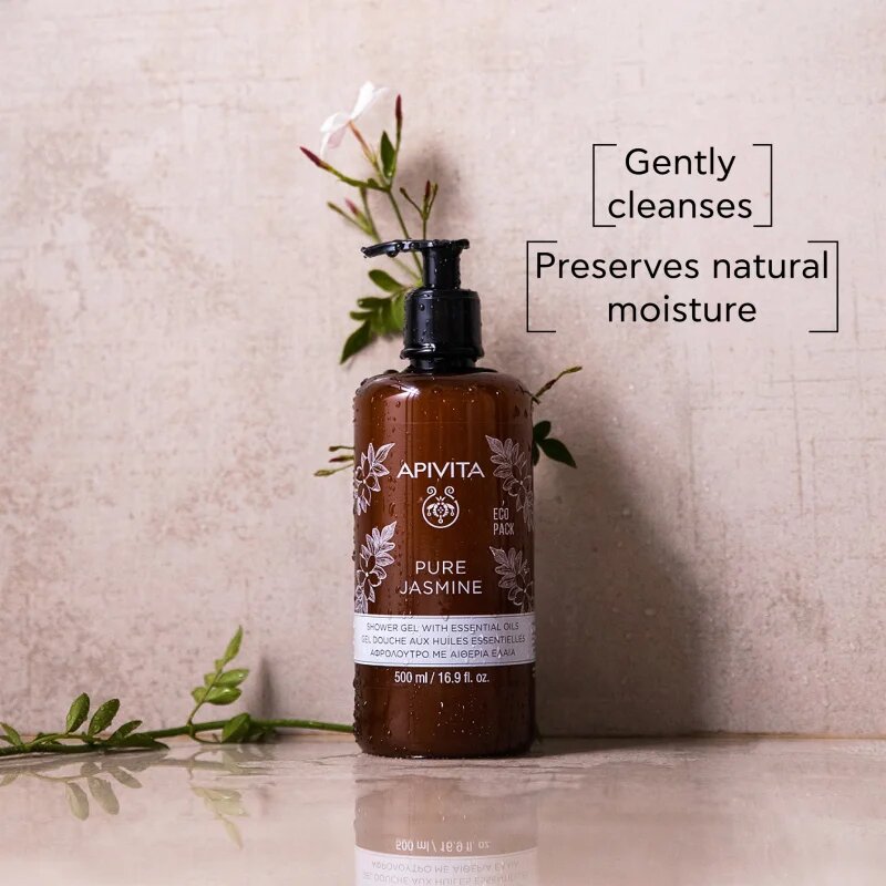 Apivita Pure Jasmine Shower Gel hydratační sprchový gel s esenciálními oleji 500 ml