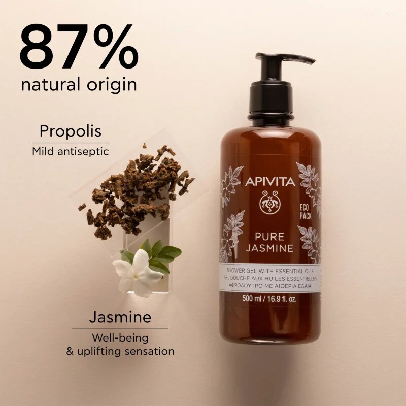 Apivita Pure Jasmine Shower Gel hydratační sprchový gel s esenciálními oleji 500 ml