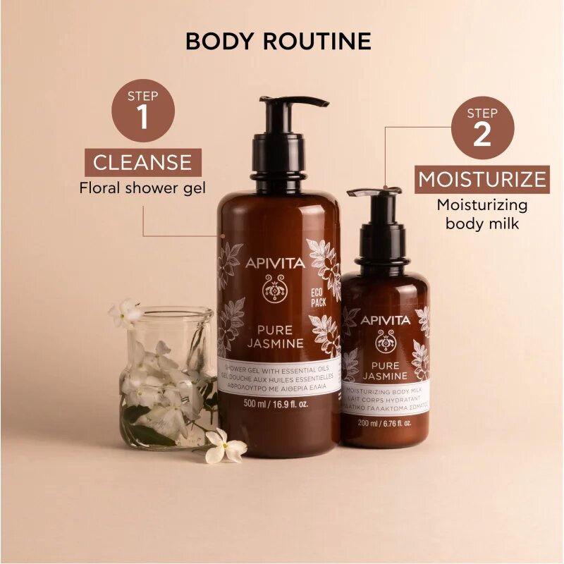 Apivita Pure Jasmine Shower Gel hydratační sprchový gel s esenciálními oleji 500 ml