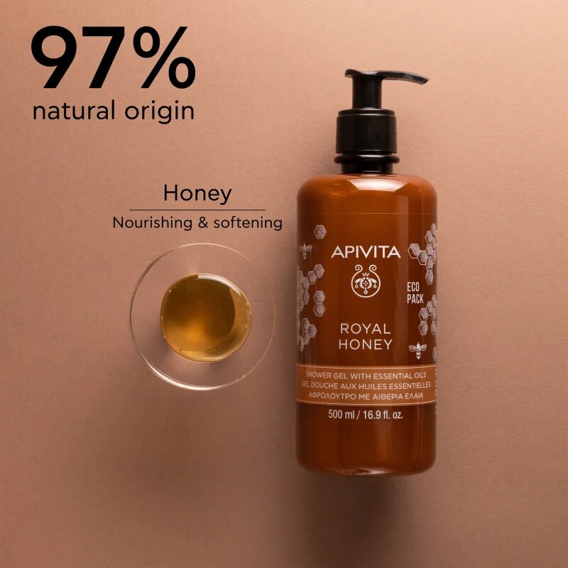 Apivita Royal Honey Creamy Shower Gel hydratační sprchový gel s esenciálními oleji 500 ml