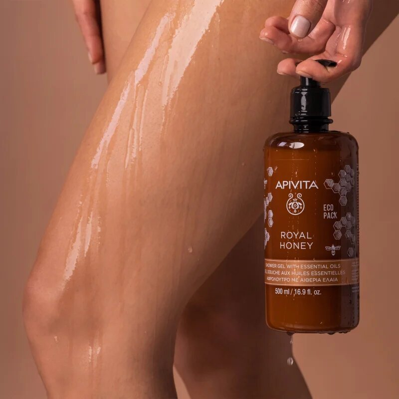 Apivita Royal Honey Creamy Shower Gel hydratační sprchový gel s esenciálními oleji 500 ml