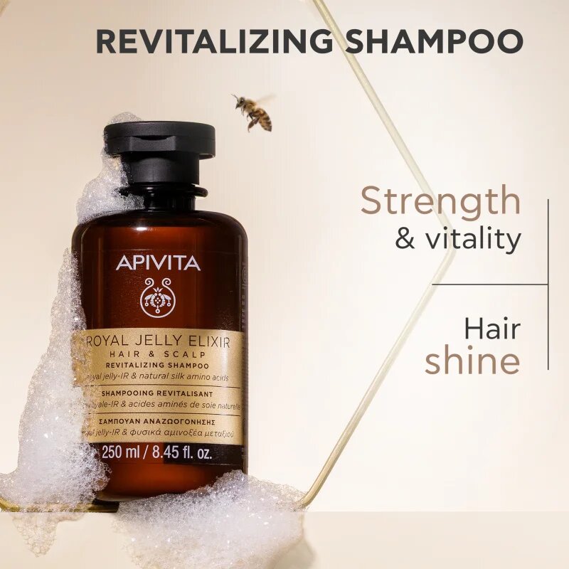 Apivita Royal Jelly Elixir Revitalizing Shampoo revitalizační šampon proti příznakům stárnutí vlasů 250 ml