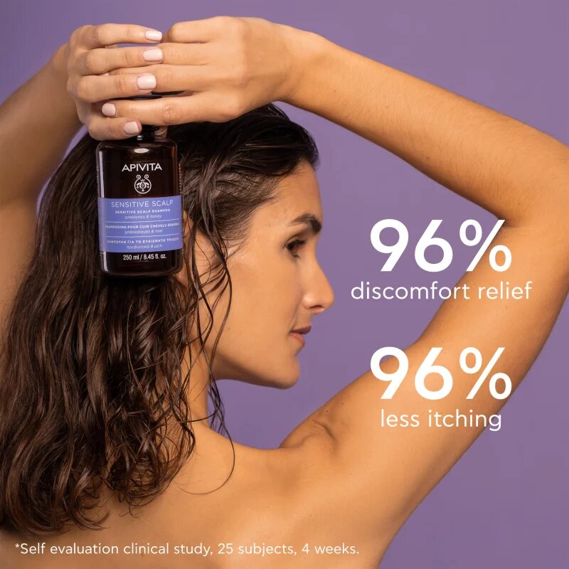 Apivita Sensitive Scalp Shampoo šampon pro citlivou a podrážděnou pokožku hlavy bez sulfátů 250 ml