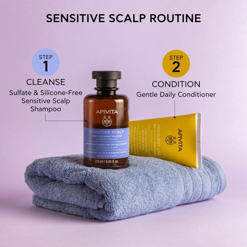 Apivita Sensitive Scalp Shampoo šampon pro citlivou a podrážděnou pokožku hlavy bez sulfátů 250 ml