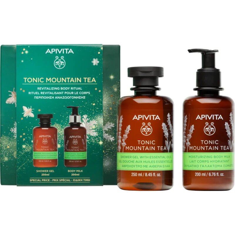 Apivita Tonic Mountain Tea Revitalizing Body Ritual vánoční dárková sada pro regeneraci pokožky