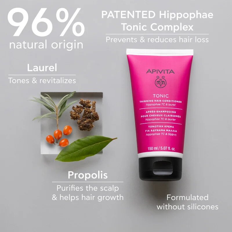 Apivita Tonic Thinning Hair Conditioner tonizující kondicionér pro jemné nebo řídnoucí vlasy 150 ml