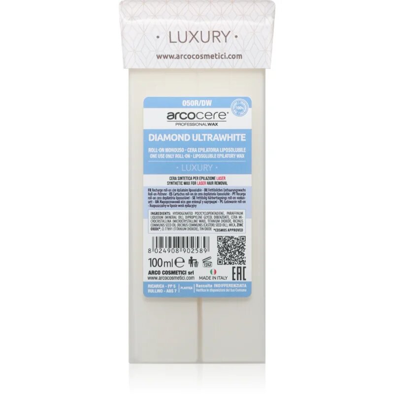 Arcocere Luxury Diamond Ultrawhite epilační vosk roll-on 100 ml