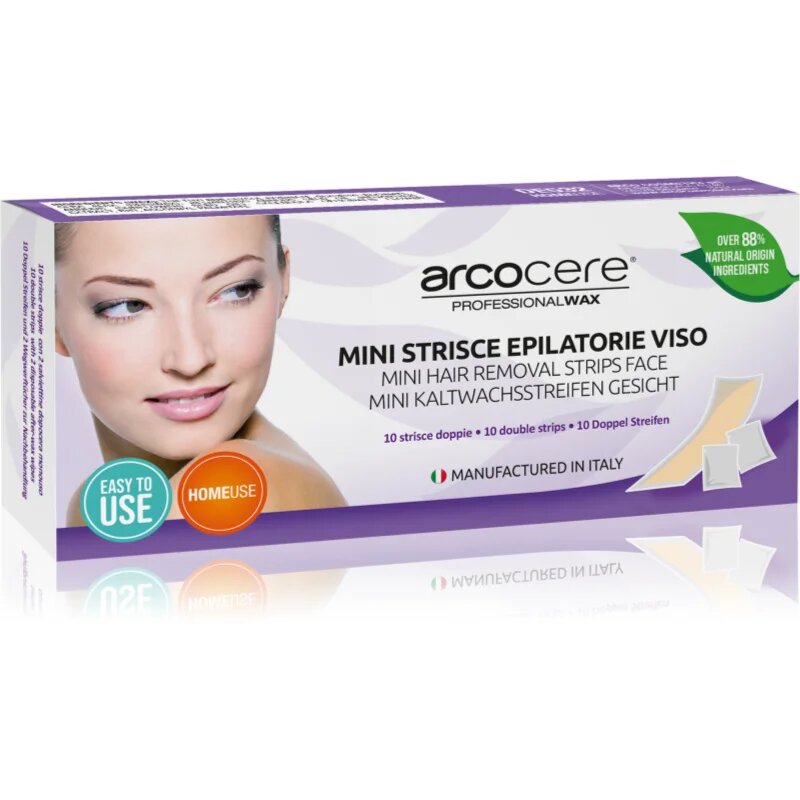 Arcocere Professional Wax voskové epilační pásky na obličej pro ženy 10 ks