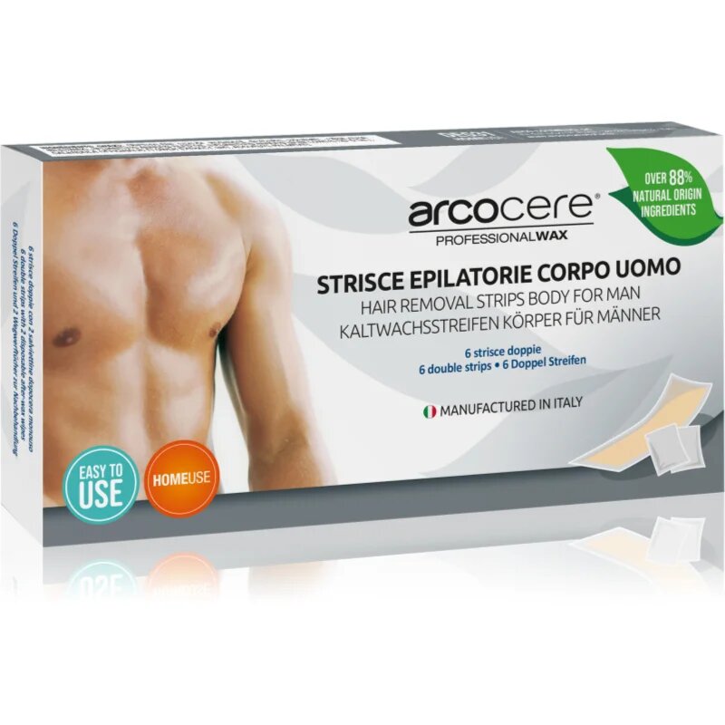 Arcocere Professional Wax voskové epilační pásky pro muže 6 ks