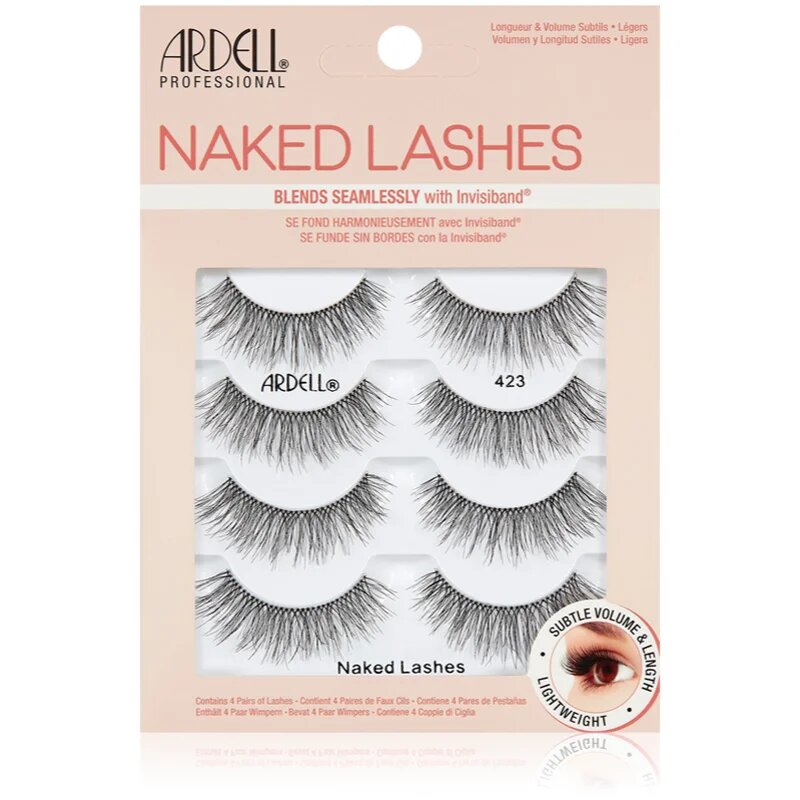 Ardell Naked Lashes Multipack nalepovací řasy velké balení typ 423 4 pár
