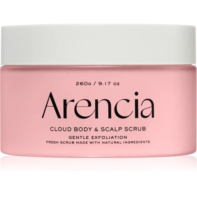 Arencia Fresh Cloud Lavender & Pear jemný tělový peeling na vlasy a tělo 260 g