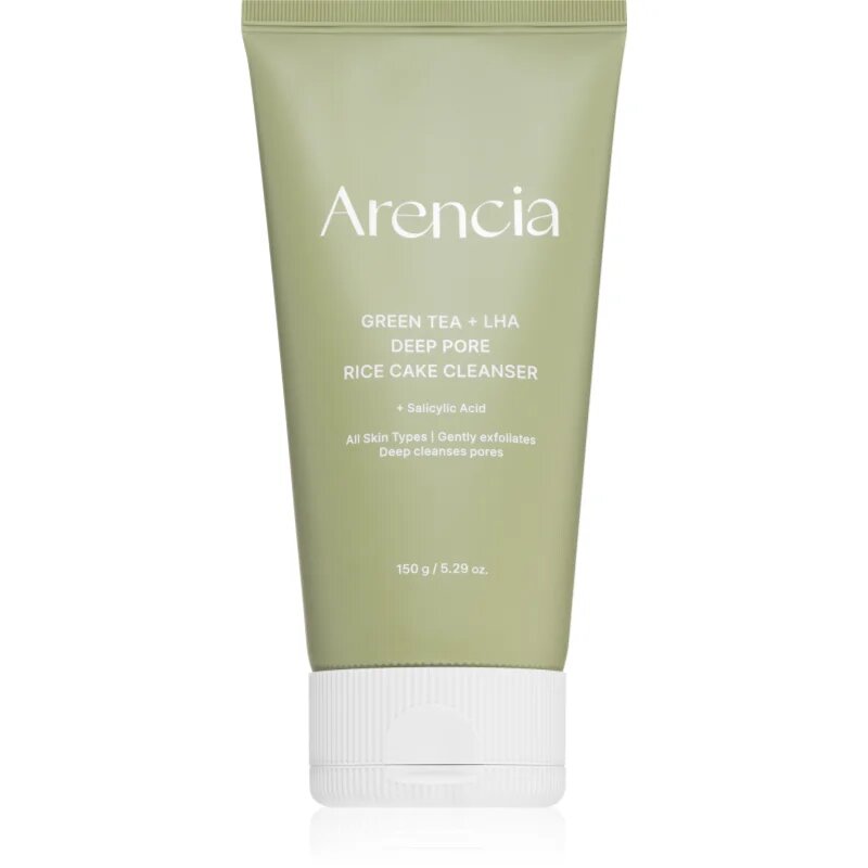 Arencia Green Tea + LHA Deep Pore Rice Cake Cleanser hloubkově čisticí gel s regeneračním účinkem 150 g