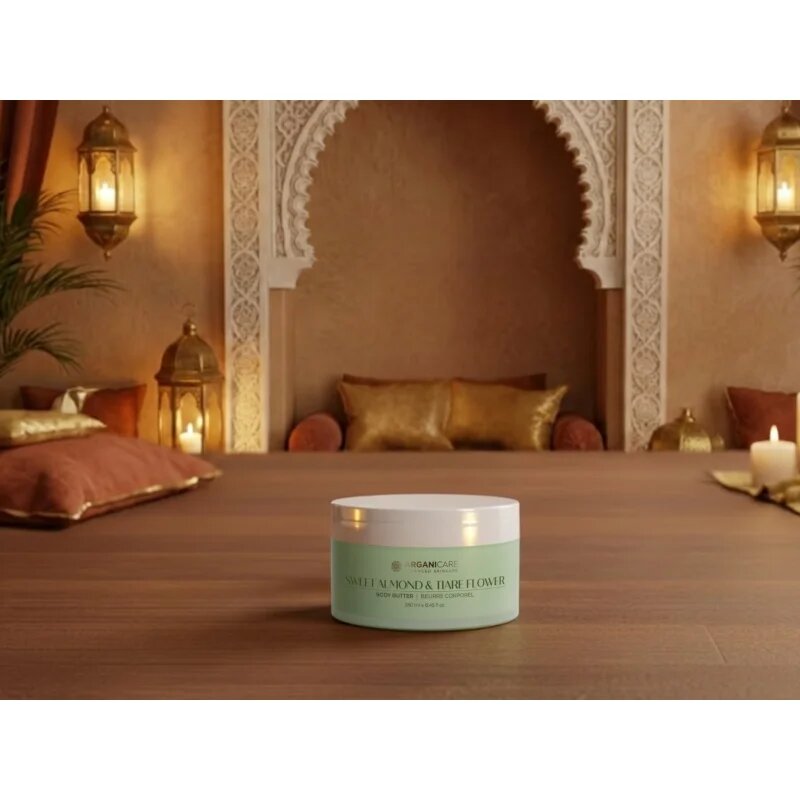 Arganicare Body Butter Almond & Tiare Flower tělové máslo s bambuckým máslem 250 ml