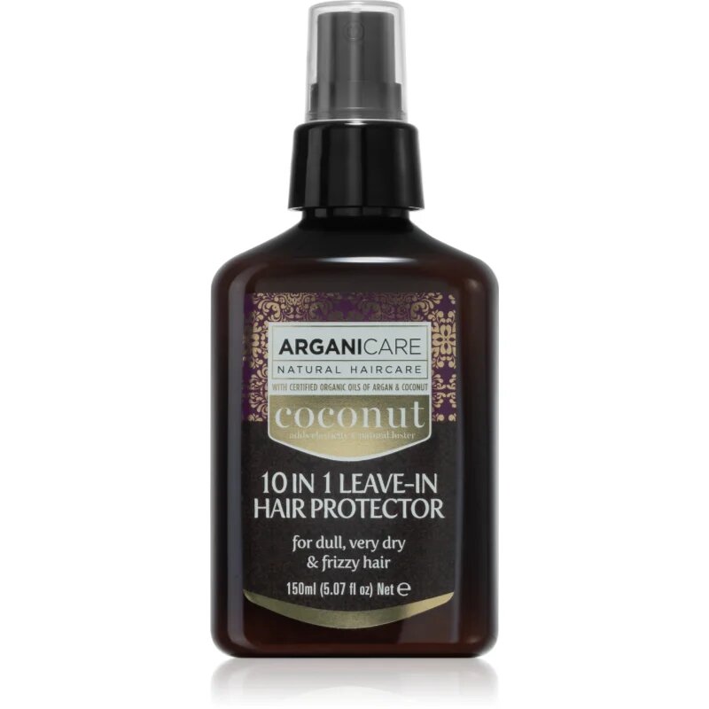 Arganicare Coconut 10 in 1 Leave-In Hair Protector posilující bezoplachová péče pro suché vlasy 150 ml