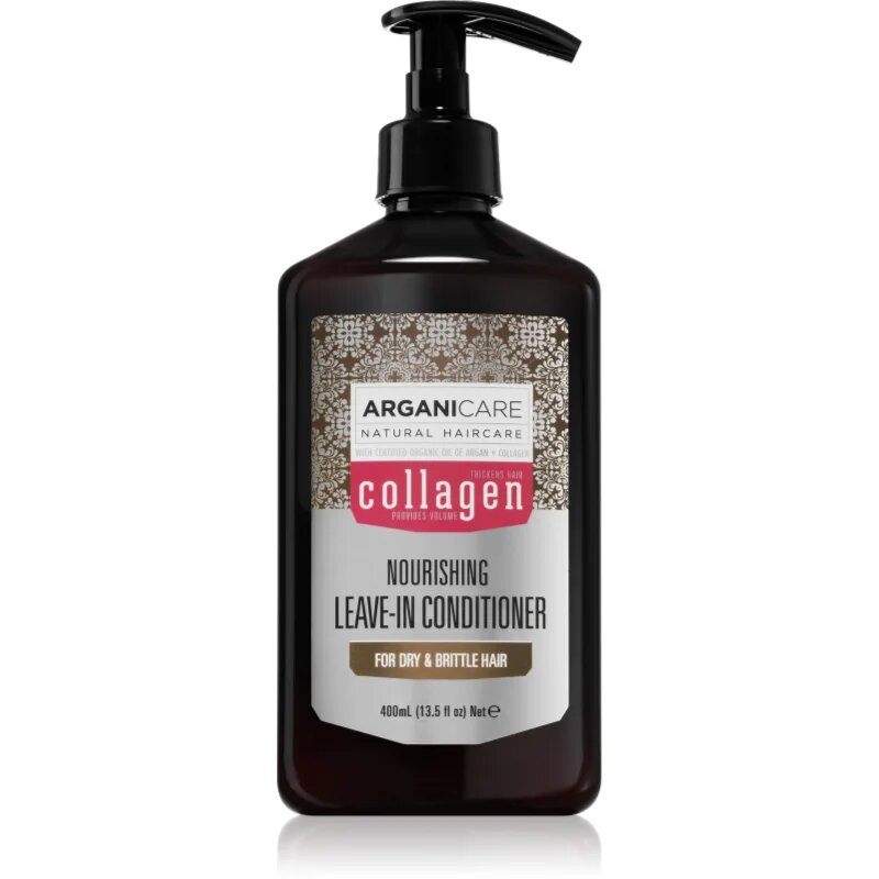Arganicare Collagen Nourishing Leave-In Conditioner bezoplachový kondicionér pro křehké vlasy 400 ml