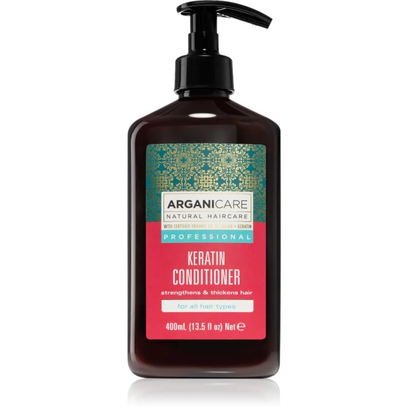 Arganicare Keratin Conditioner kondicionér pro chemicky ošetřené odbarvené nebo poškozené vlasy 400 ml