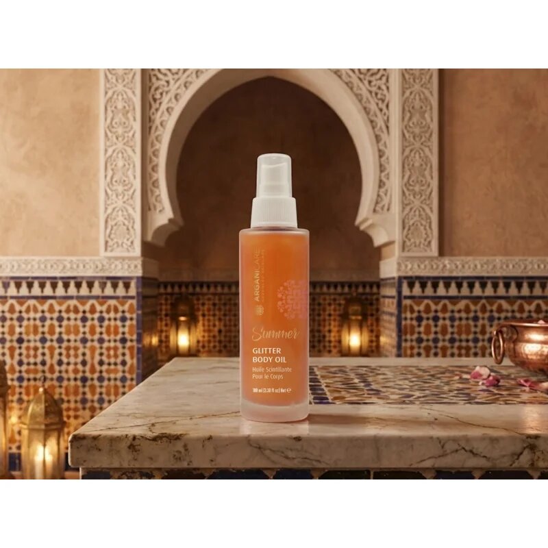 Arganicare Summer Glitter Body Oil třpytivý suchý olej na tělo a vlasy 100 ml