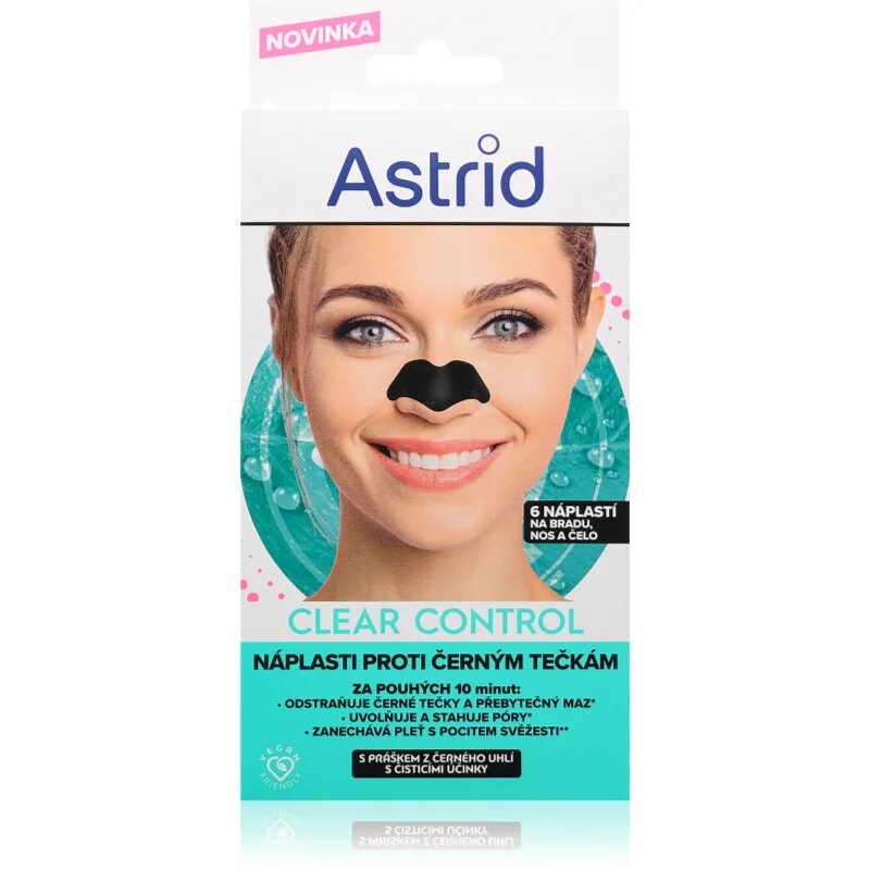 Astrid Clear Control čisticí pleťové náplasti proti černým tečkám 6 ks