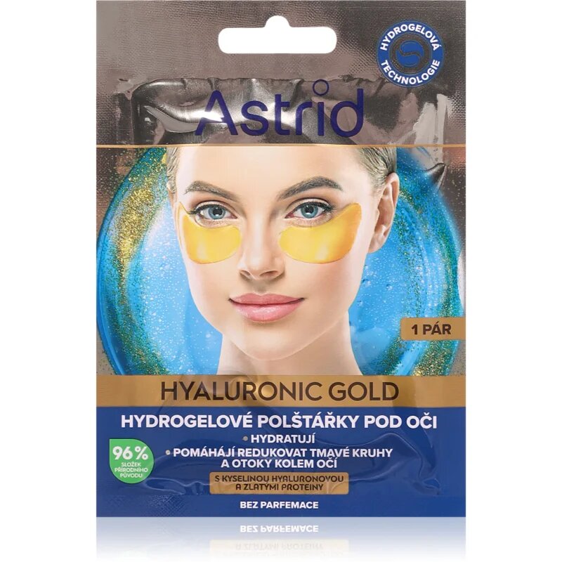 Astrid Hyaluronic Gold oční maska proti vráskám otokům a tmavým kruhům 2 ks