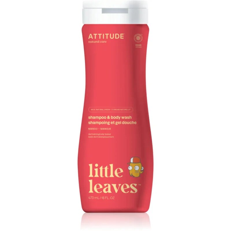 Attitude Little Leaves Mango dětský mycí gel a šampon s vůní manga 473 ml