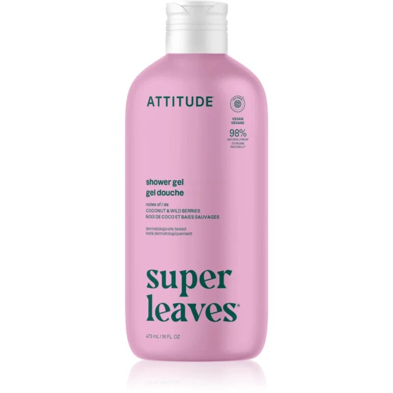 Attitude Super Leaves Coconut & Wild Berries sprchový gel 473 ml