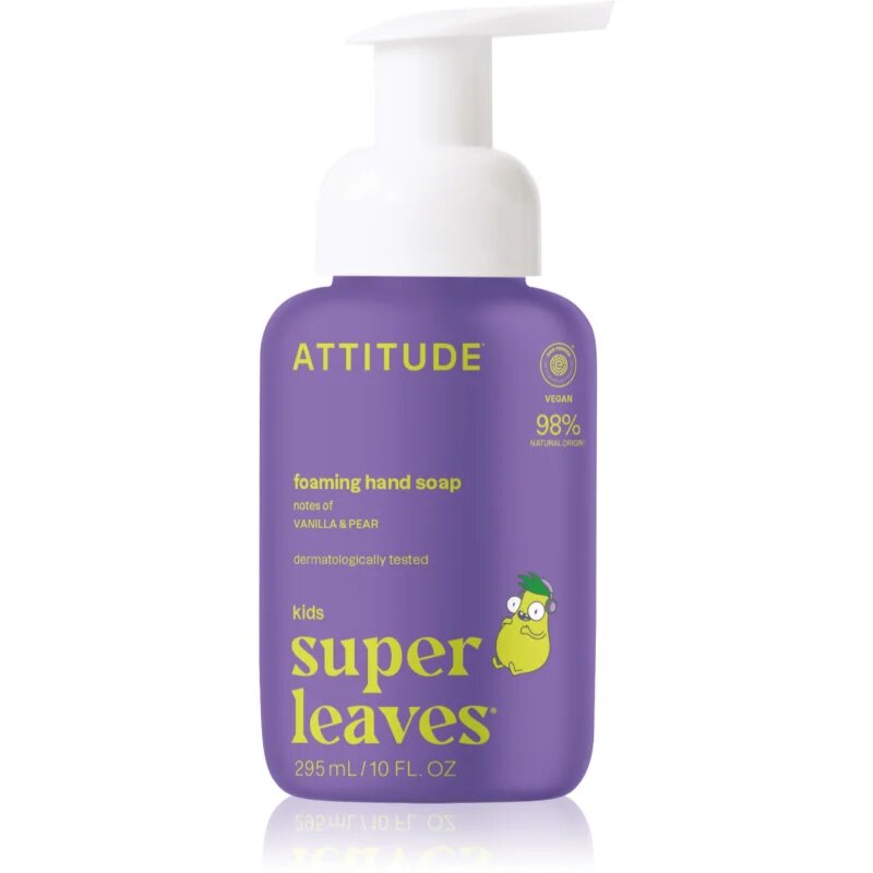 Attitude Super Leaves Kids tekuté mýdlo na ruce s vůní vanilky a hrušky 295 ml