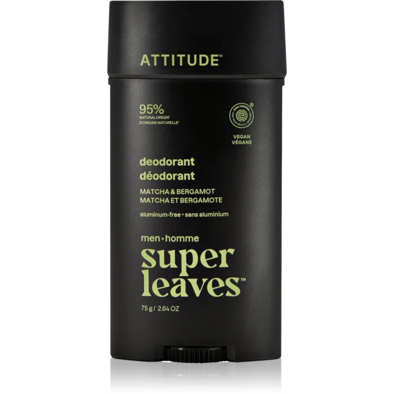 Attitude Super Leaves Men Deodorant deodorant bez hliníku pro muže Matcha & Bergamot 75 g