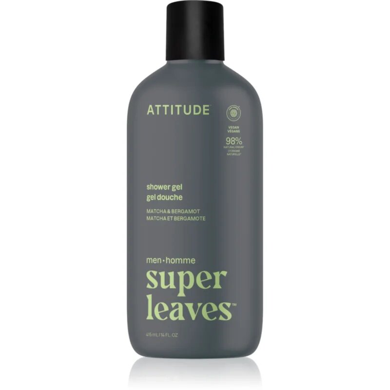 Attitude Super Leaves Men Shower Gel sprchový gel pro muže Matcha & Bergamot 415 ml
