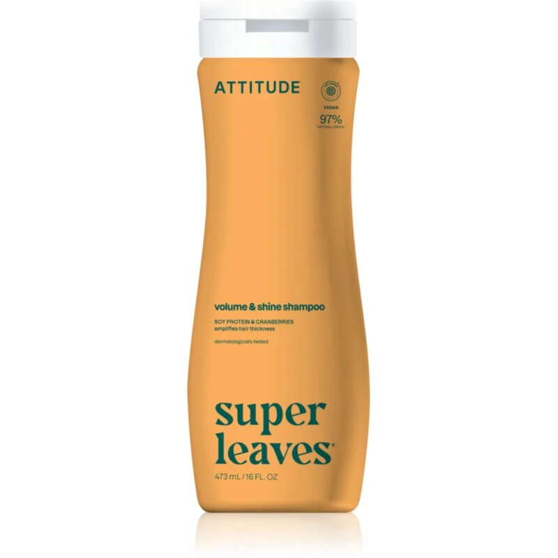 Attitude Super Leaves Volume & Shine šampon pro objem a lesk sójový protein a brusinky 473 ml