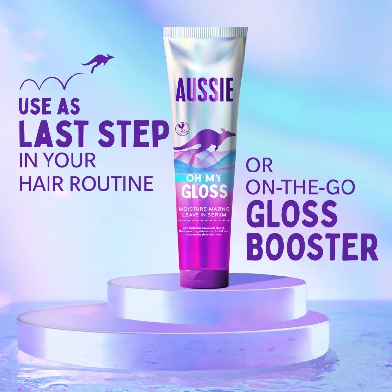 Aussie Oh My Gloss Leave In Serum bezoplachové sérum pro hydrataci a lesk 160 ml