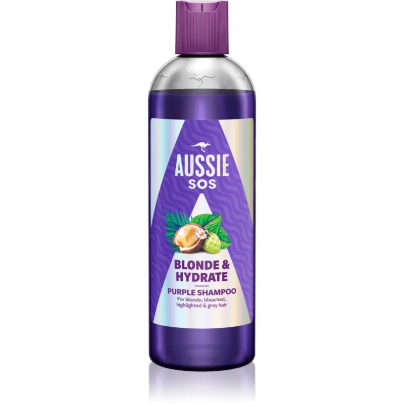 Aussie SOS Blonde & Hydrate fialový tónovací šampon pro blond vlasy 300 ml