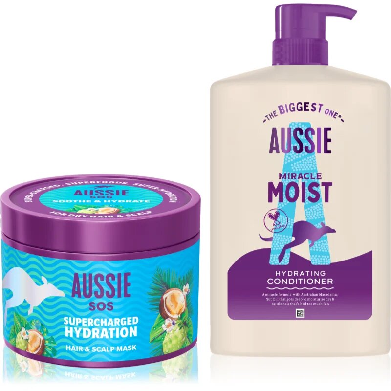 Aussie SOS & Miracle Moist sada pro suché a poškozené vlasy