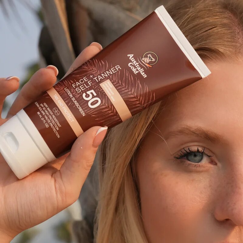 Australian Gold Face + Self Tanner samoopalovací krém na obličej SPF 50 88 ml