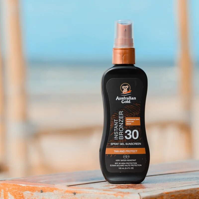 Australian Gold Instant Bronzer ochranná péče proti slunečnímu záření s bronzerem SPF 30 100 ml