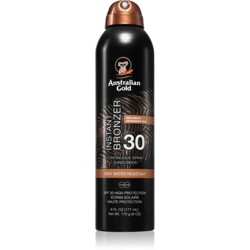 Australian Gold Instant Bronzer opalovací sprej s bronzerem SPF 30 177 ml