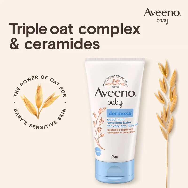 Aveeno Baby Dermexa Emolienční balzám na dobrou noc 75 ml
