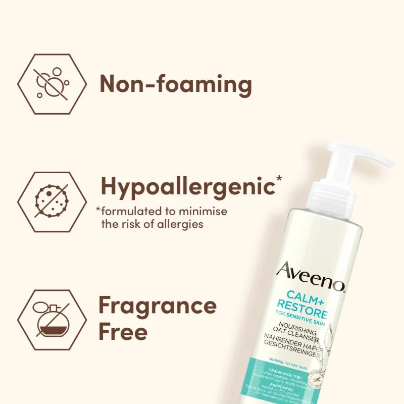 Aveeno Calm + Restore čisticí pleťový gel pro citlivou pleť 200 ml
