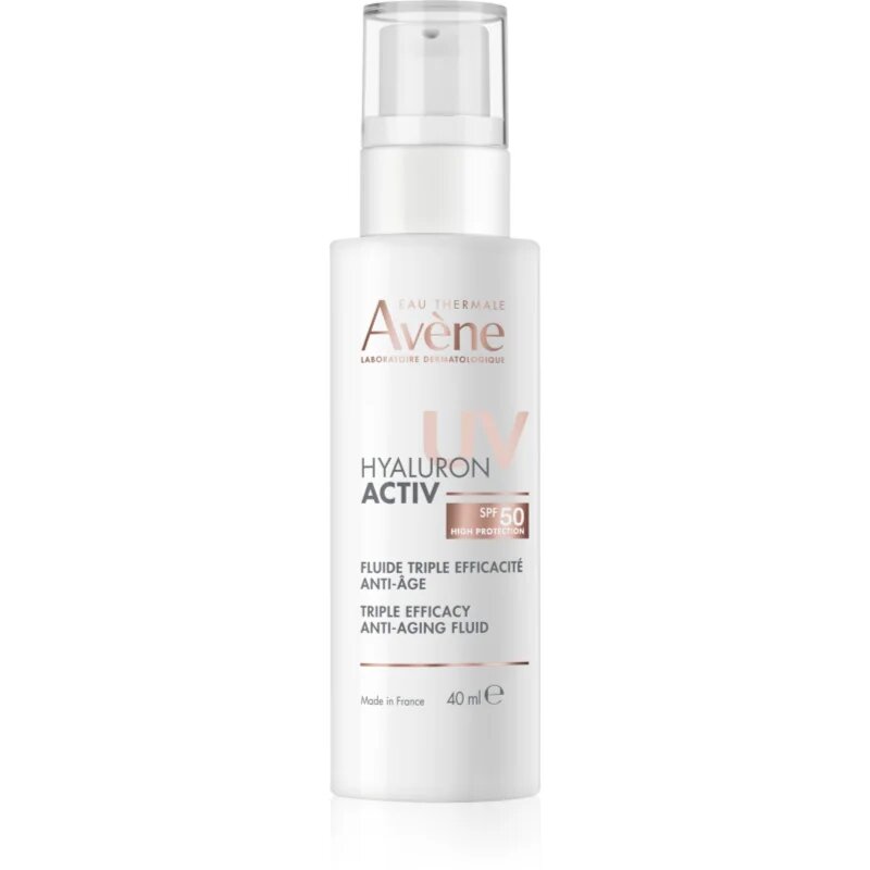Avène Hyaluron Activ UV Triple Efficacy Anti-Aging Fluid ochranný fluid s kyselinou hyaluronovou SPF 50 40 ml