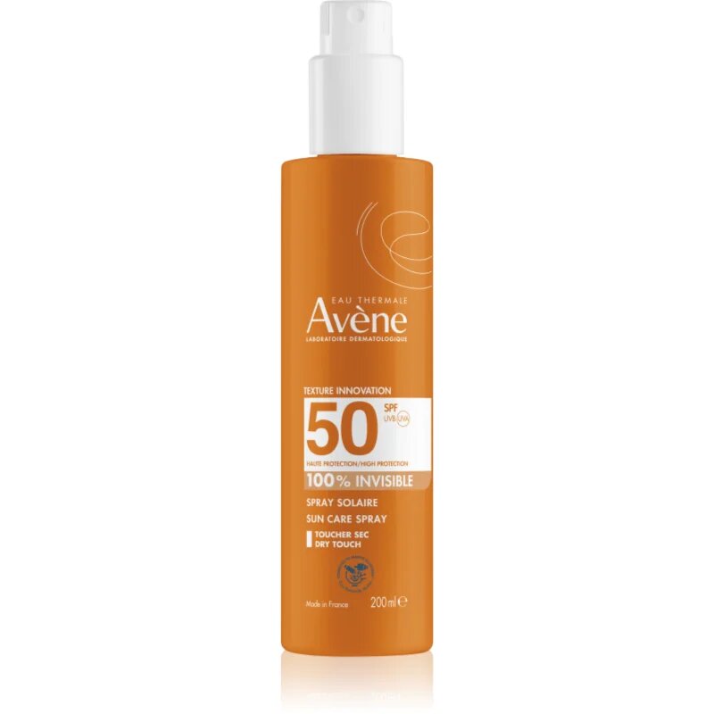 Avène Sun Care Spray 100% Invisible ochranný sprej na opalování SPF 50 200 ml