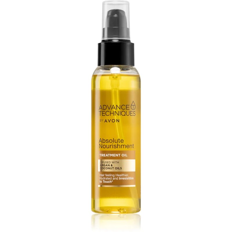 Avon Advance Techniques Absolute Nourishment vyživující olej na vlasy s arganovým olejem s kokosovým olejem 100 ml