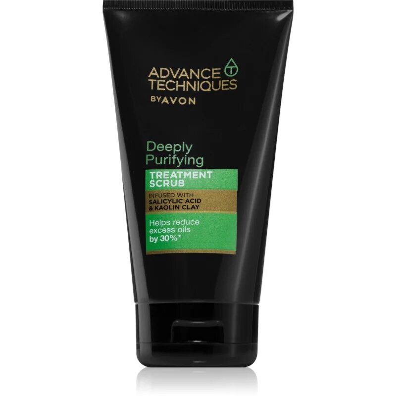 Avon Advance Techniques Deeply Purifying hloubkově čisticí peeling pro mastné vlasy 150 ml