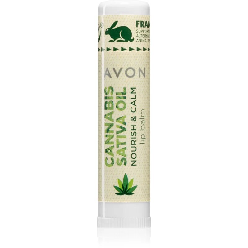 Avon Cannabis Sativa Oil Nourish & Calm balzám na rty s konopným olejem 45 g