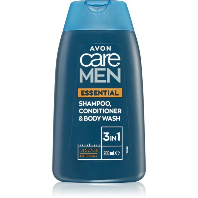 Avon Care Men Essential 3 v 1 šampon kondicionér a sprchový gel 200 ml