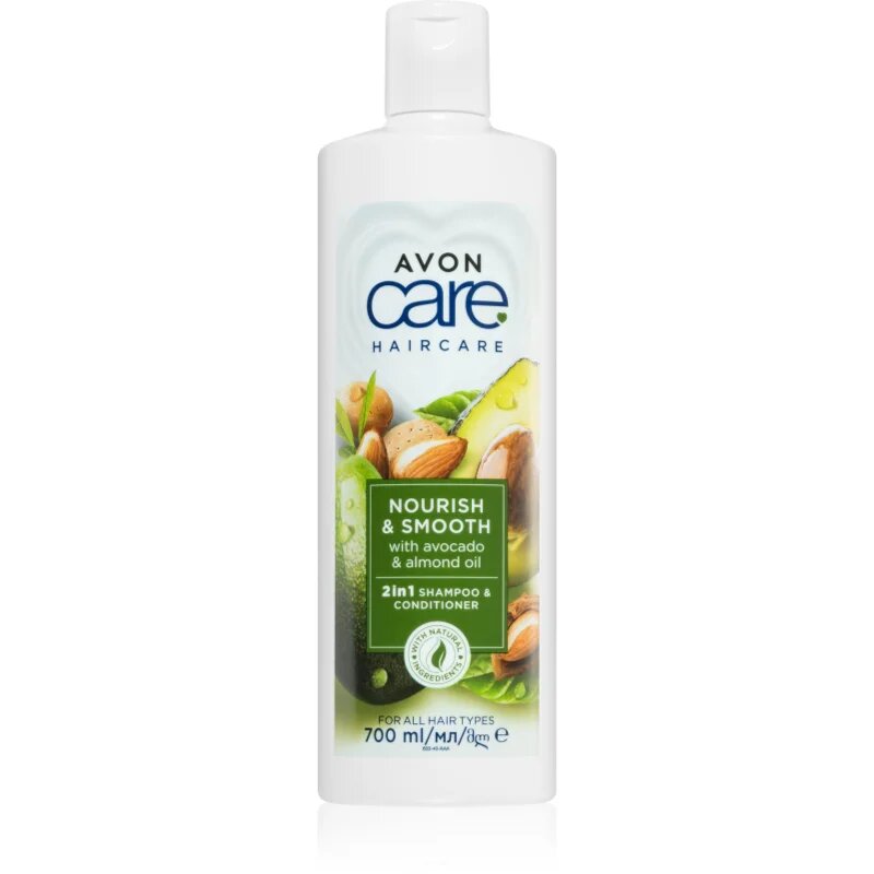 Avon Care Nourish & Smooth šampon a kondicionér 2 v 1 s vyživujícím účinkem 700 ml
