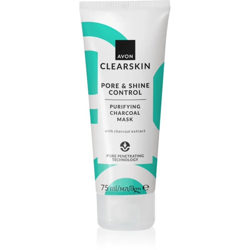 Avon Clearskin Pore & Shine Control čisticí maska s aktivním uhlím 75 ml
